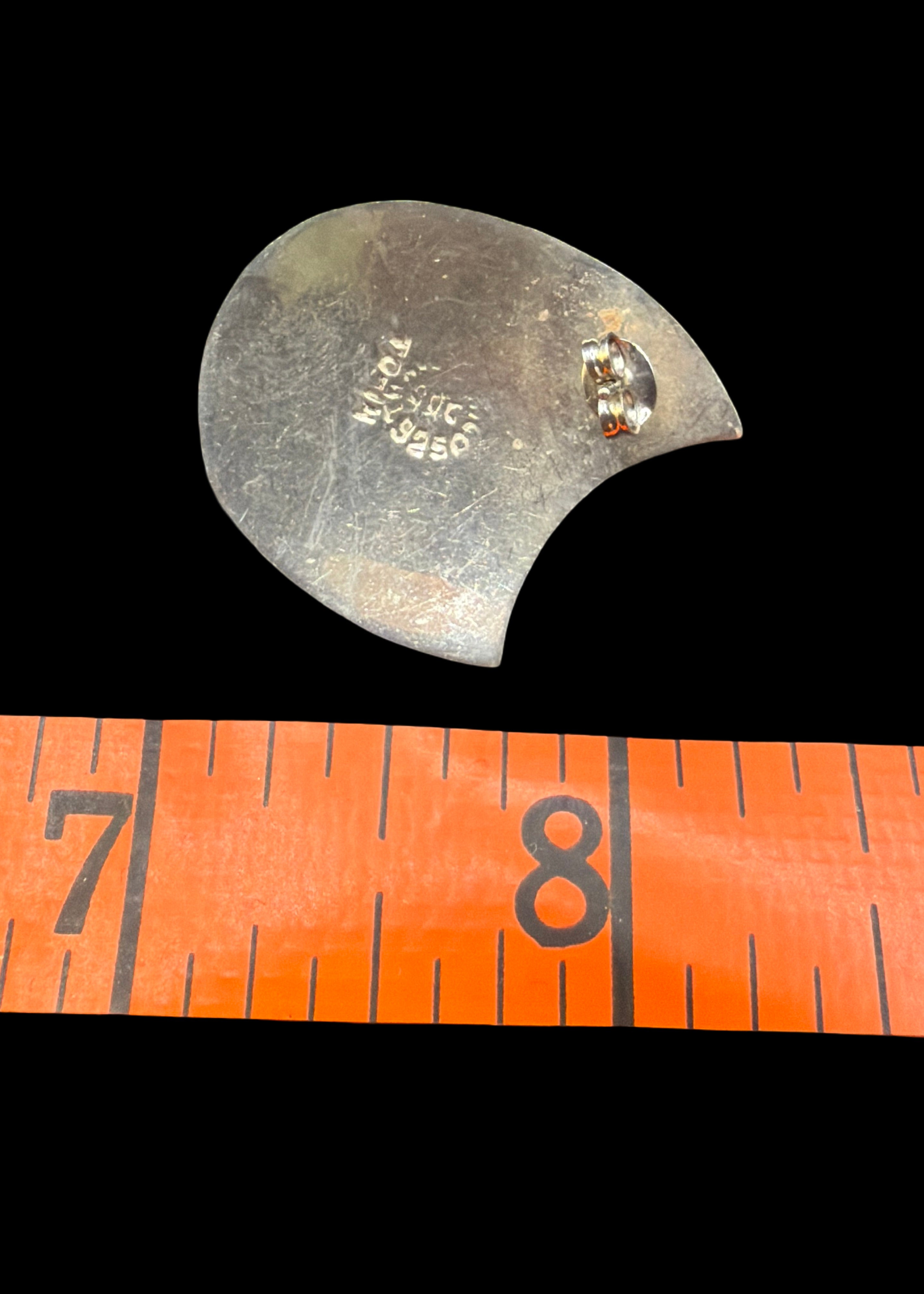 925 BLACK CABOCHON EARRINGS