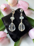 CLEAR GLASS DANGLE EARRINGS