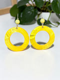 BRIGHT YELLOW SHELL EARRINGS