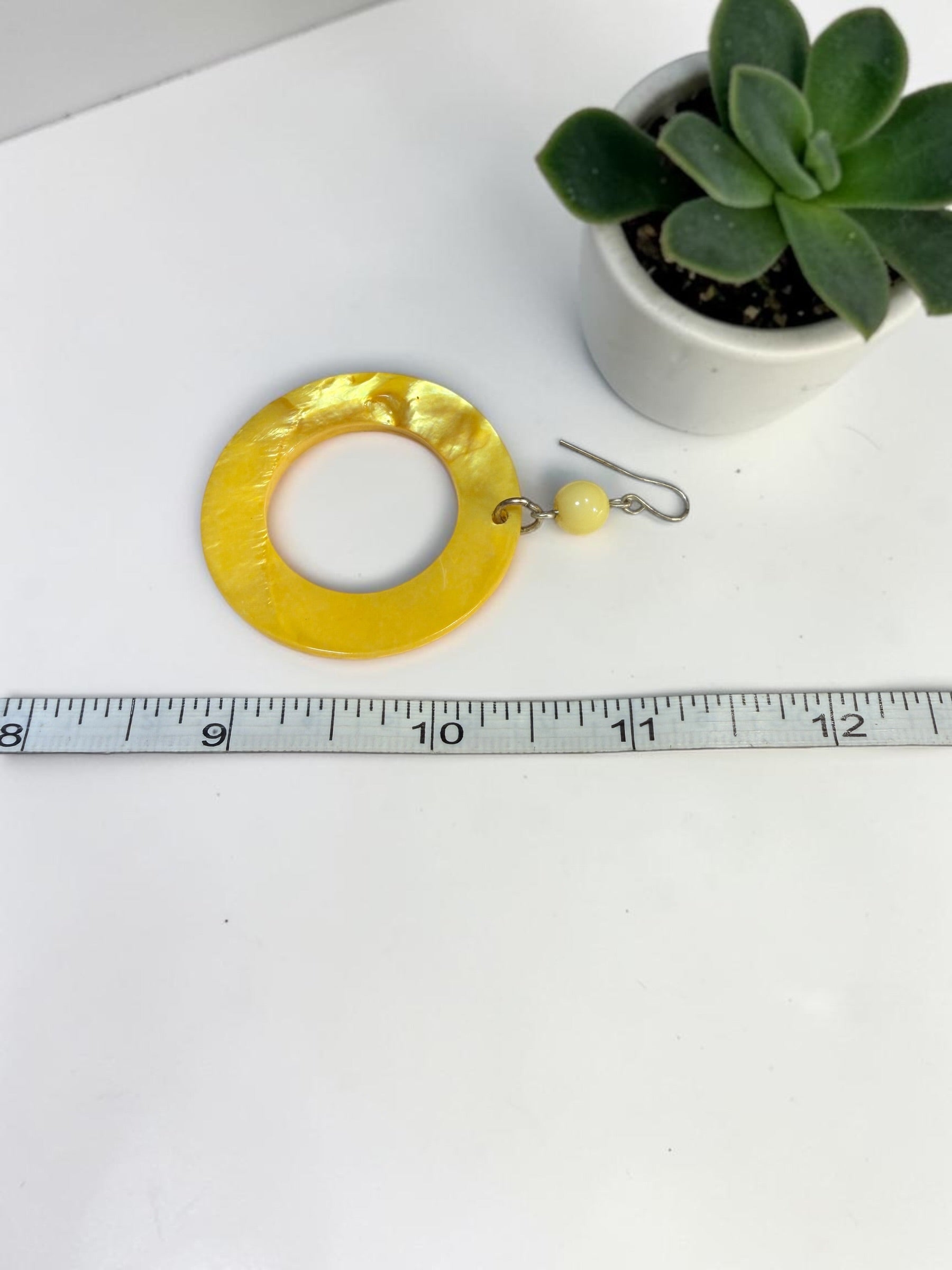 BRIGHT YELLOW SHELL EARRINGS