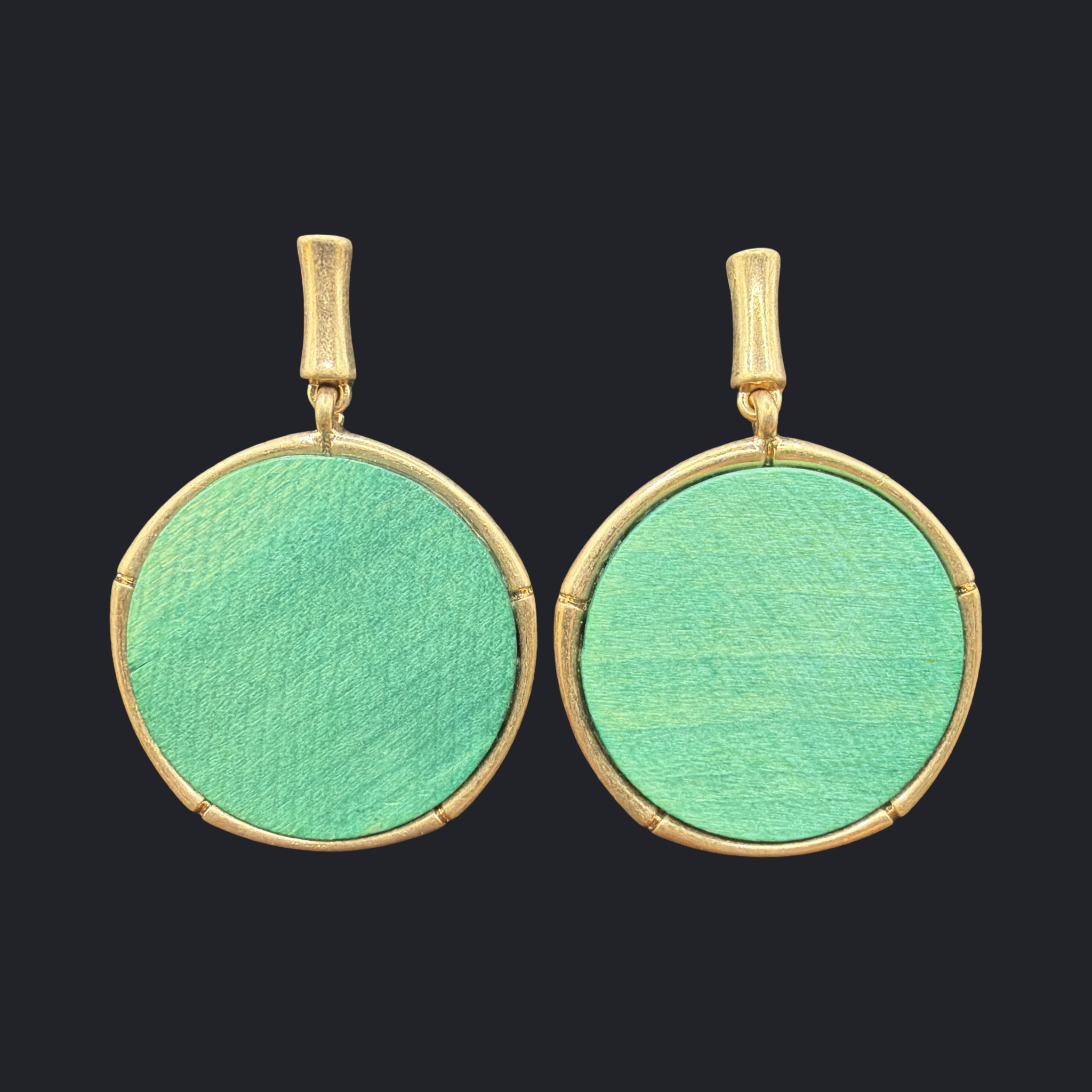 BELK BRAND GOLD TONE AND WOOD EARRINGS