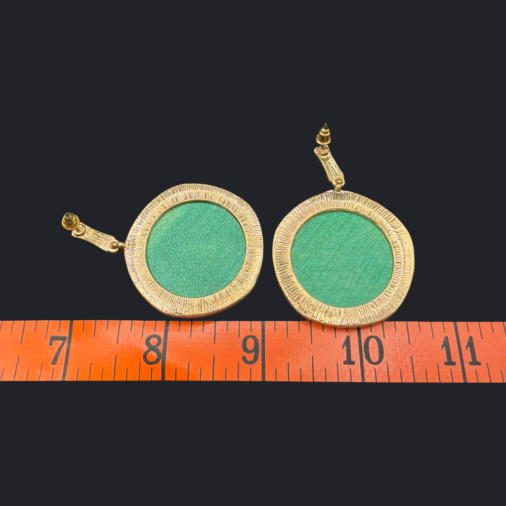 BELK BRAND GOLD TONE AND WOOD EARRINGS