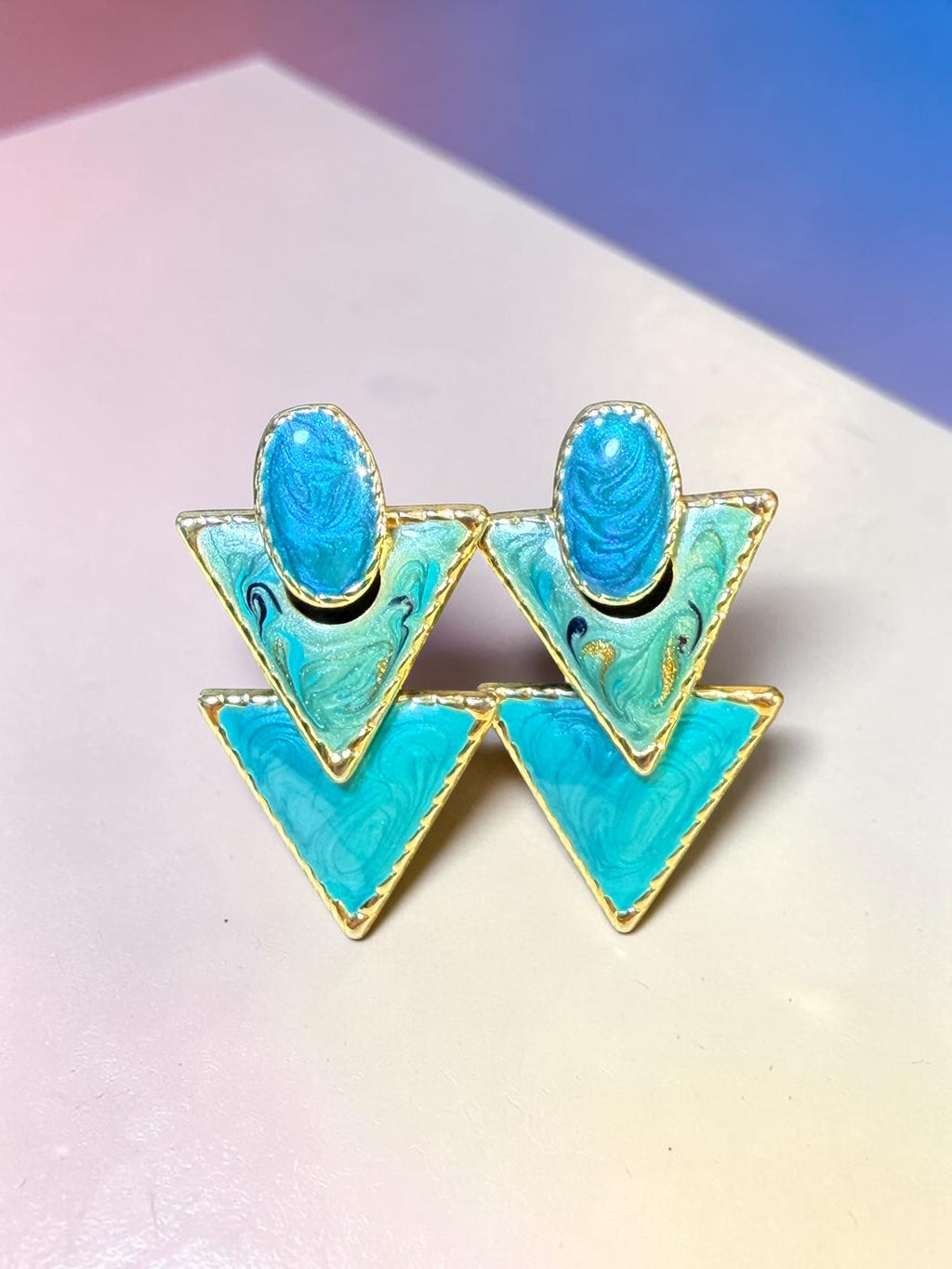 VINTAGE BLUE SWIRL EARRINGS