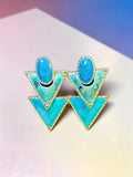 VINTAGE BLUE SWIRL EARRINGS
