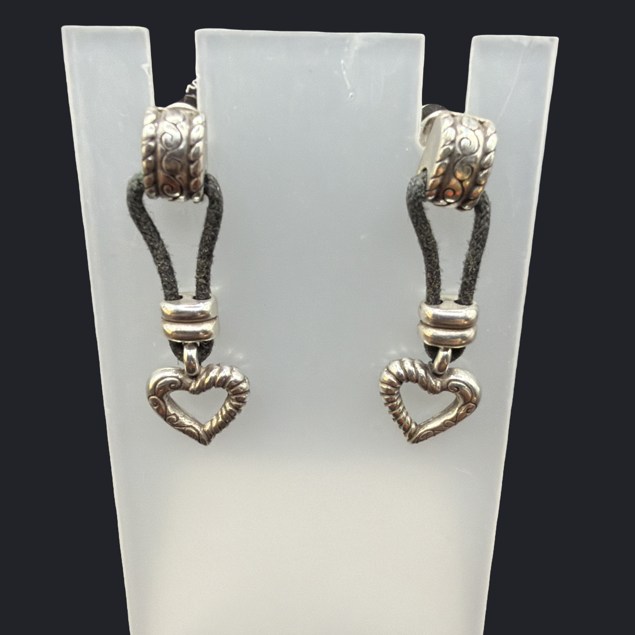 BRIGHTON HERITAGE HEART EARRINGS