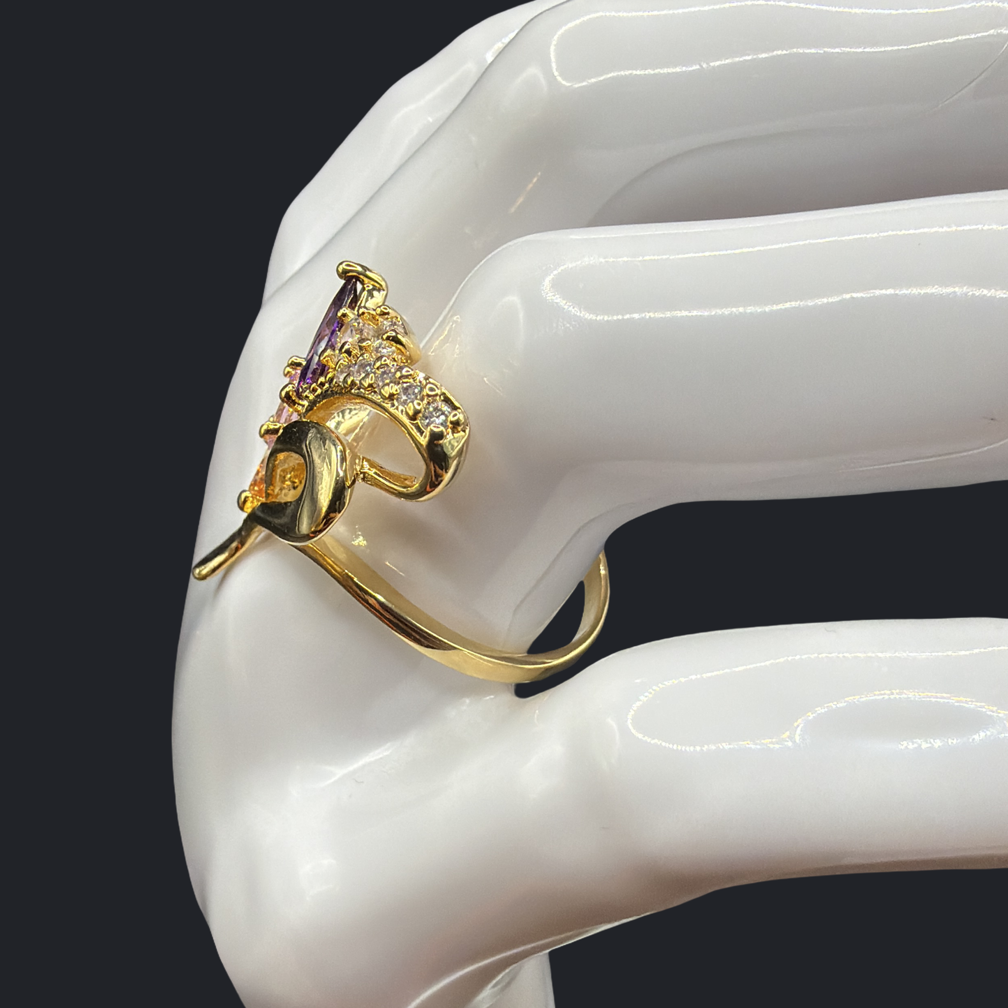 MULTI COLORED FLORAL RING