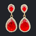 RED GLASS EARRINGS