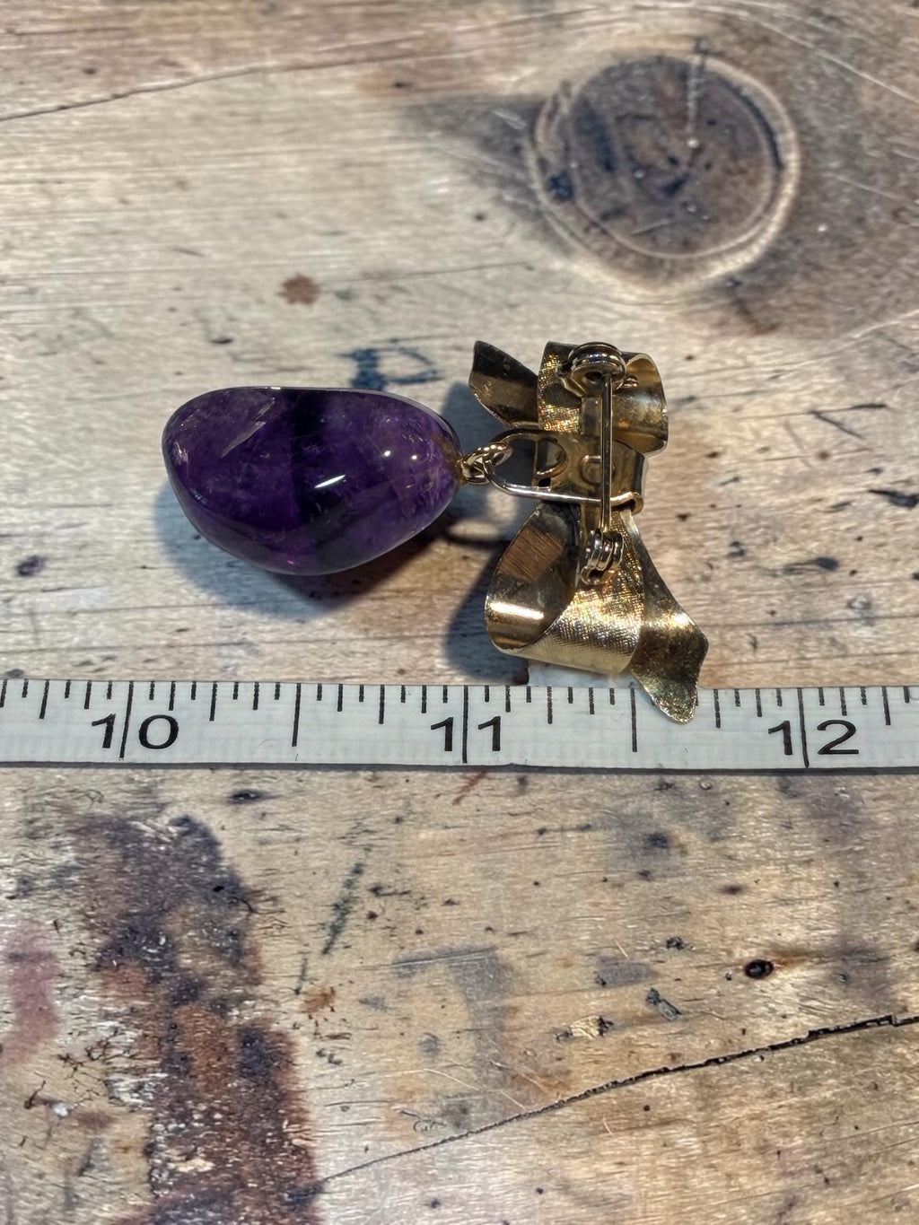 PURPLE STONE BROOCH