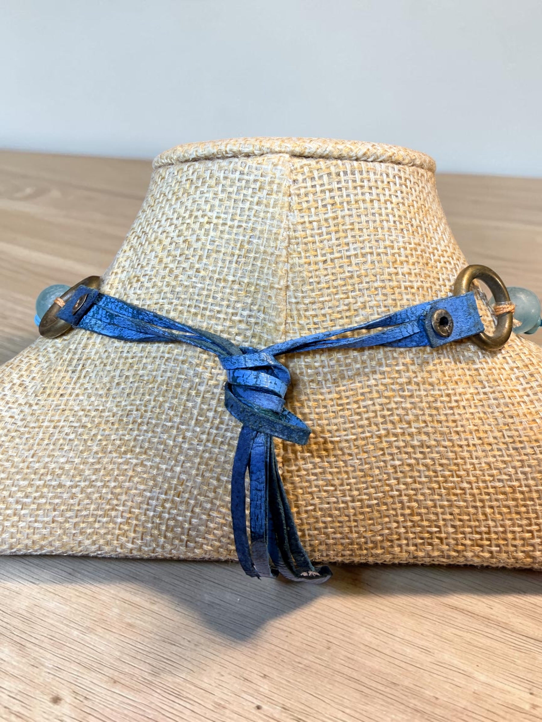 BLUE SEED BEAD NECKLACE