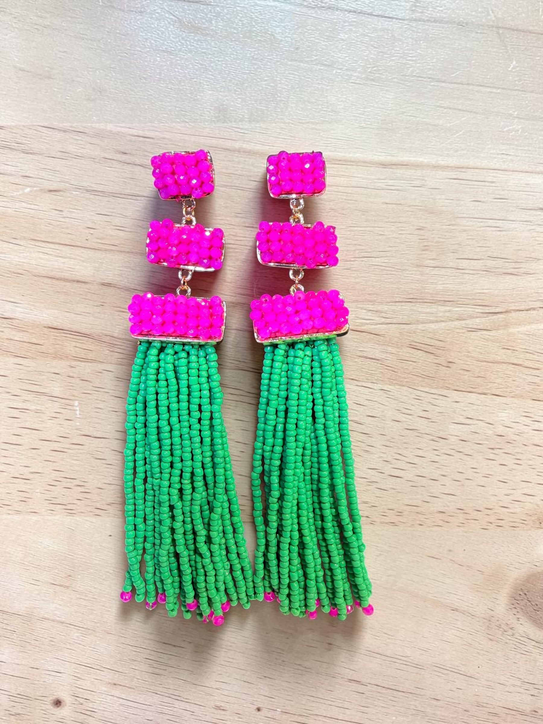 LARGE SEED BEAD EARRINGS