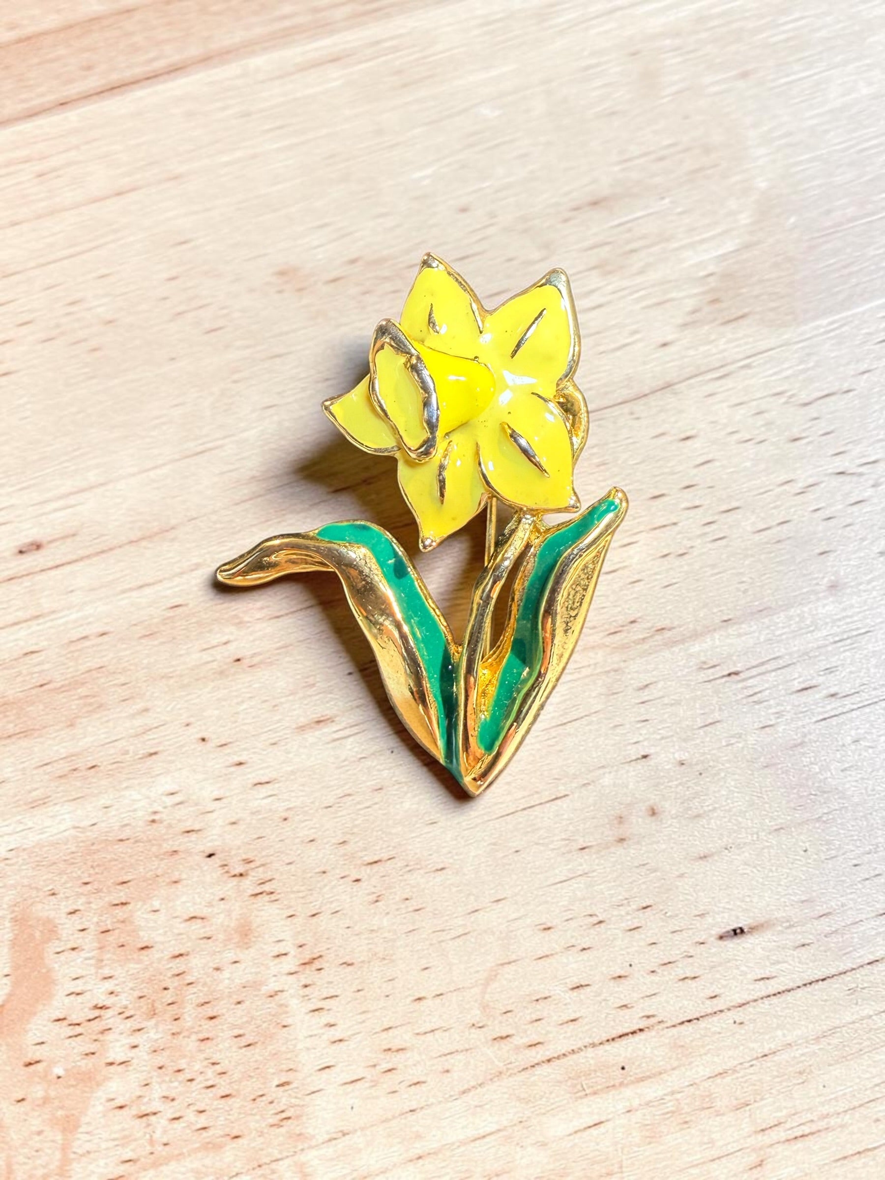 YELLOW FLORAL BROOCH