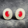 RED CENTER STONE EARRINGS