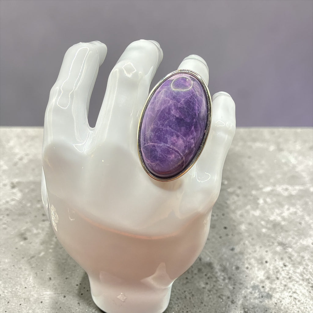 BIG PURPLE CABOCHON RING