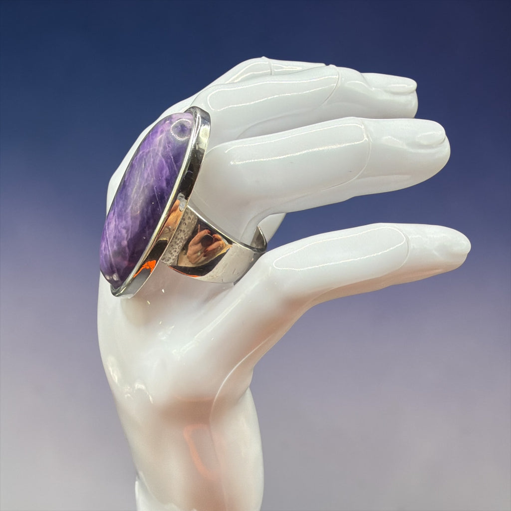 BIG PURPLE CABOCHON RING
