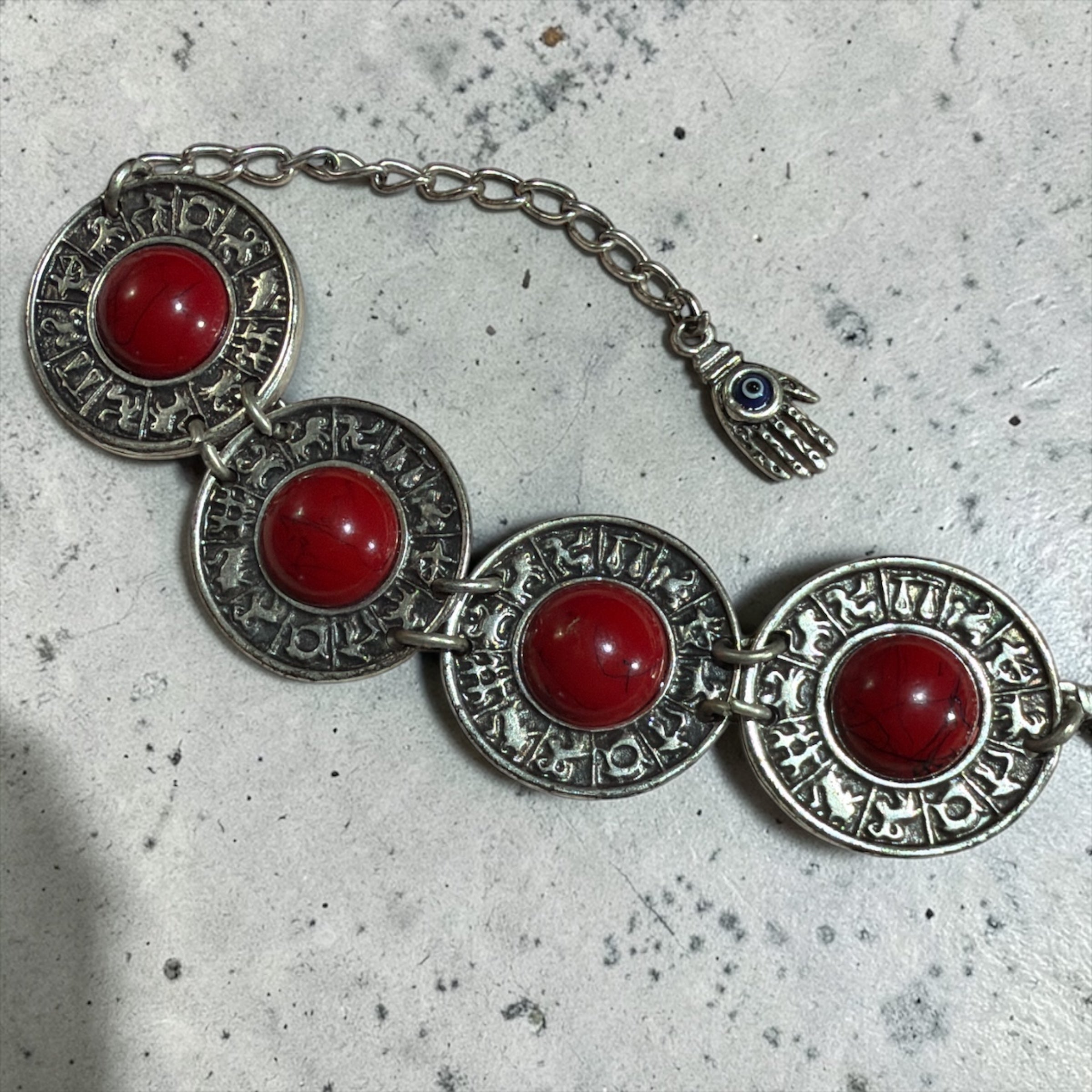 RED CABOCHON BRACELET