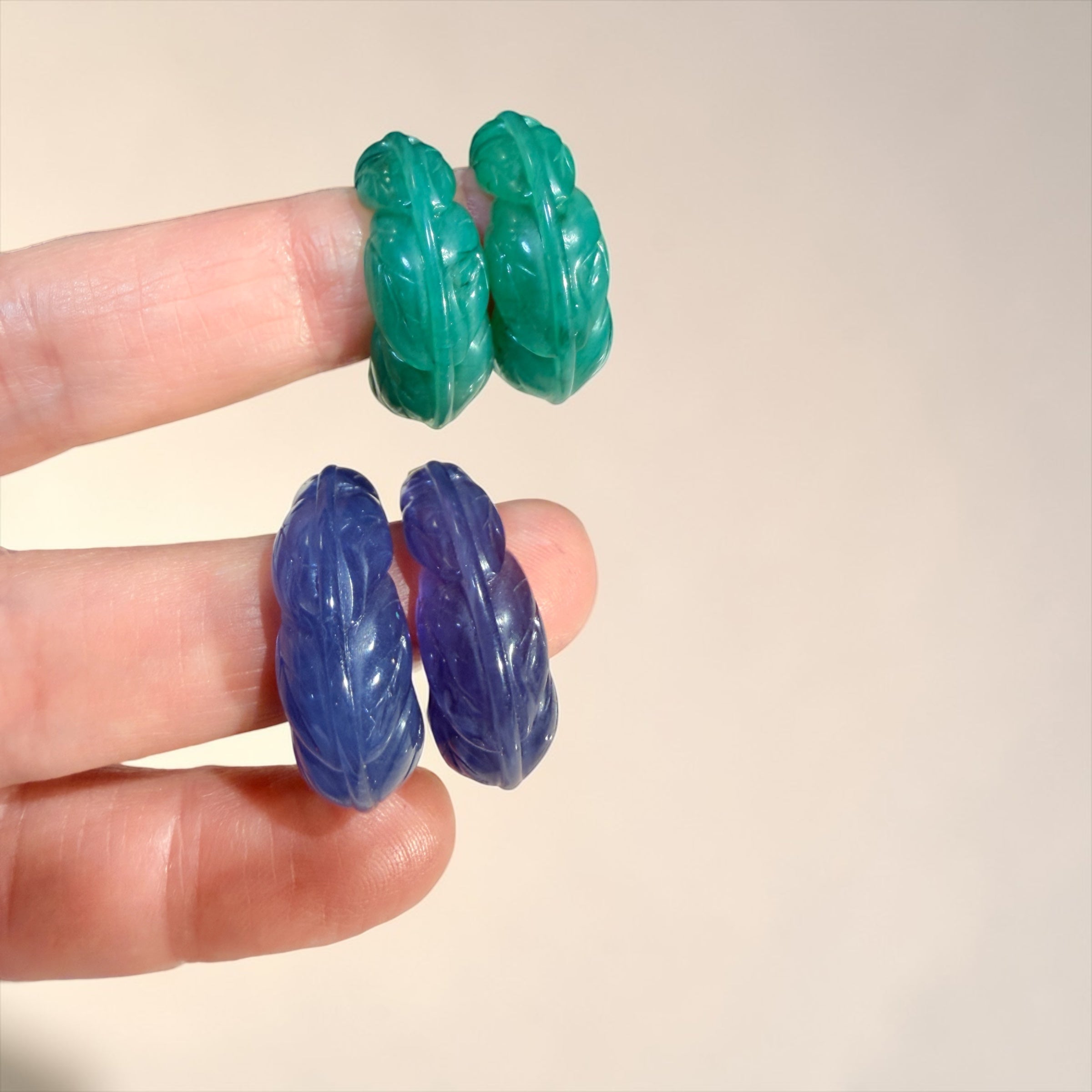 VINTAGE GREEN & PURPLE EARRINGS
