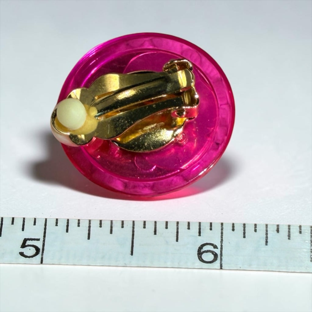 VINTAGE PINK AND GOLD EARRINGS